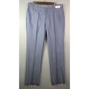 NWT Caravelli Slim Fit Indigo Blue Dress Pants‎ Mens 38x33 Harry Unhemmed Career